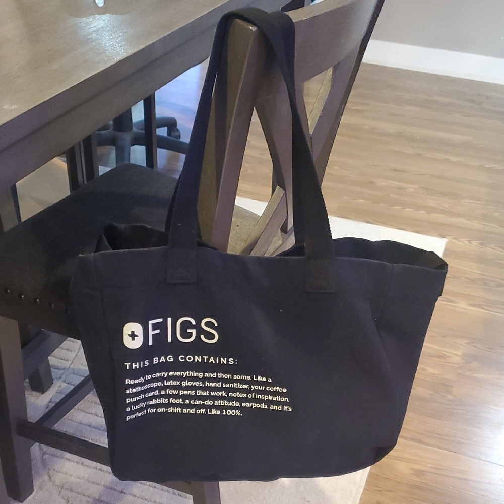 FIGS Classic Black Tote Bag